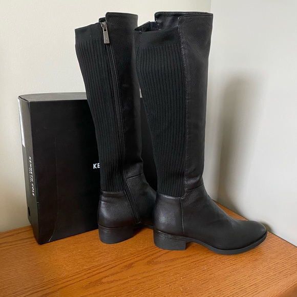 Kenneth Cole Lonnie sock leather knee boots size 7 - Picture 5 of 9